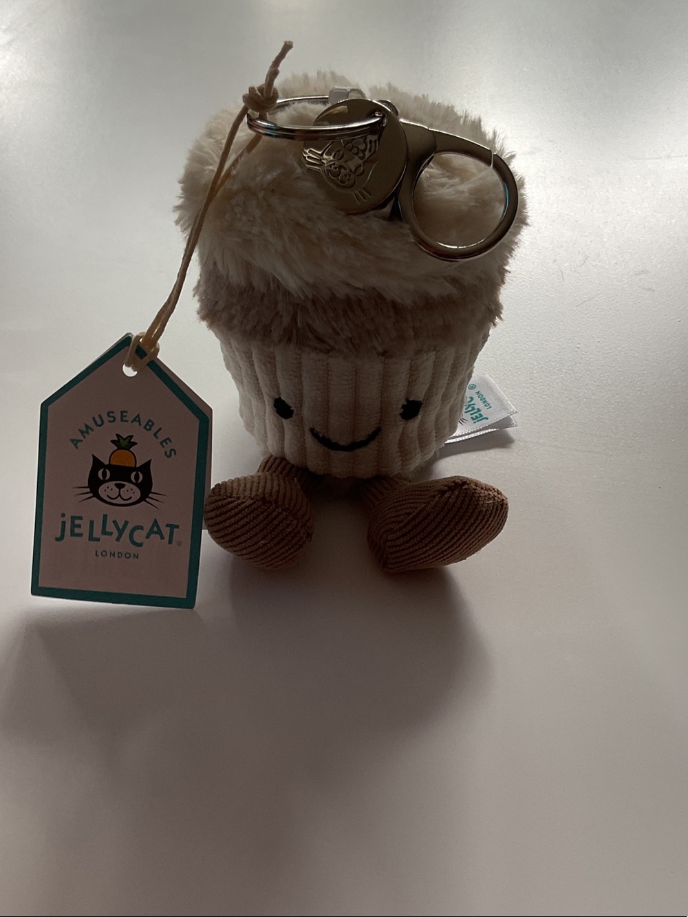 Jellycat Beige & Brown Coffee Plush Keyring
